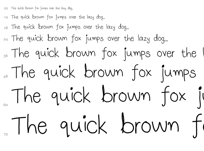 Luna's Handwriting font waterfall